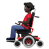 👨🏿‍🦼 man in motorized wheelchair: dark skin tone display on Apple